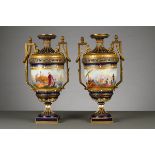 A pair of Sèvres faience vases 19th century (h 41 cm)