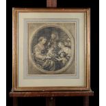 Antique engraving (38x35cm) (*)