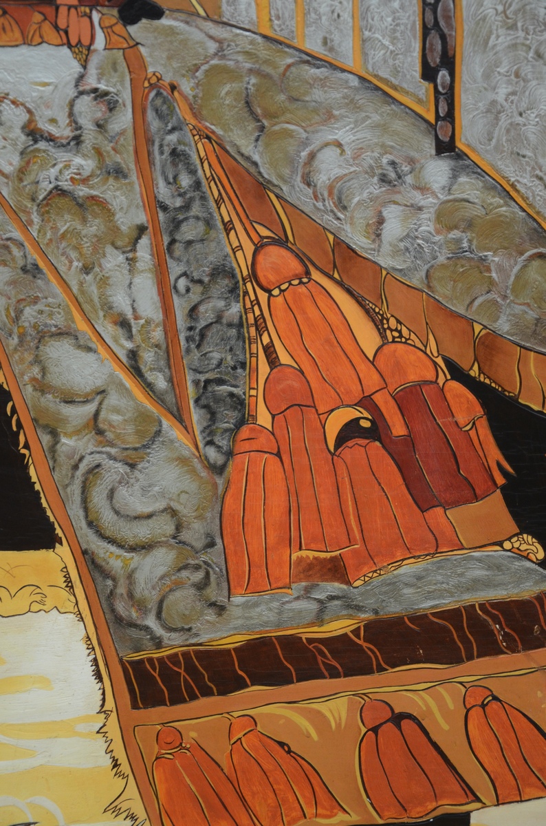A. Marrecau: large painting on panel 'Oriental scene with elephant' (139x205cm) (*) - Bild 3 aus 5