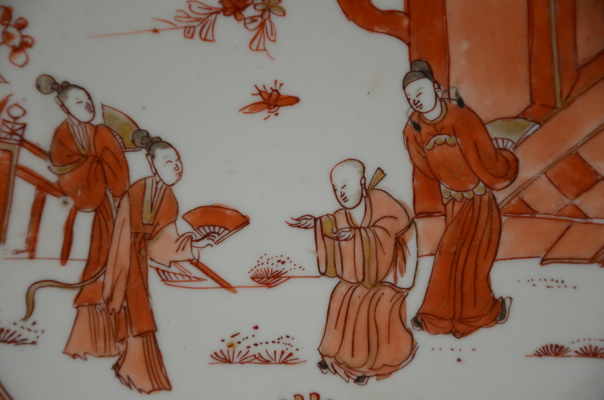 2 Chinese plates with ironred decoration Kangxi period (dia27 - 28cm) - Bild 2 aus 6