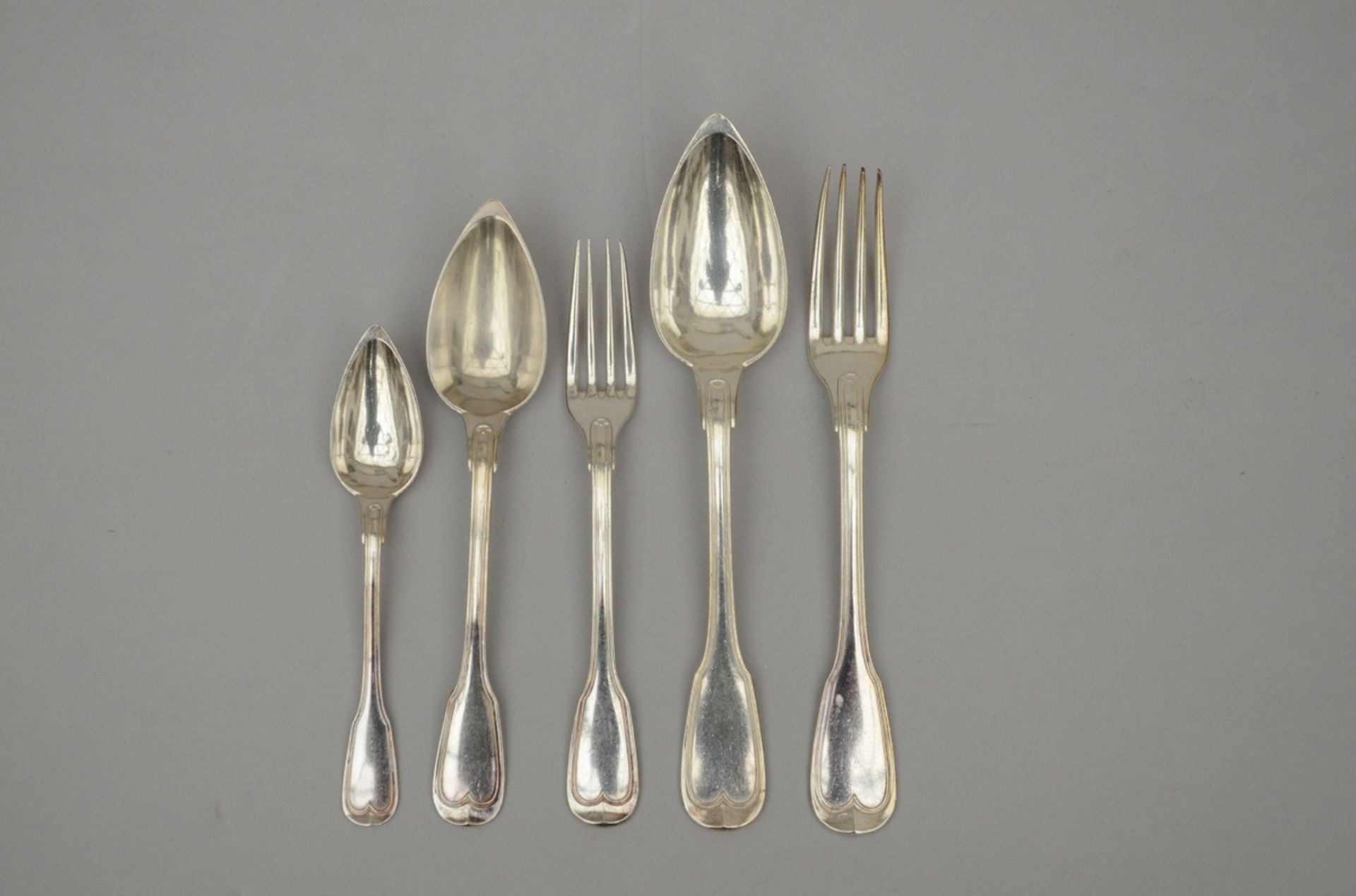 Part of a silver cutlery set 19th century - Image 2 of 4