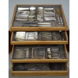 A case with silverplated metal cutlery set Art Deco model (*)