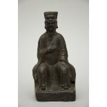 Bronze Taoist statue China (h23.5)