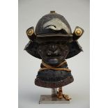 A fine Japanese bronze kabuto with menpo Edo period (h41x32cm)