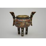 Japanese cloisonné incense burner (11.5x13x7.5cm)