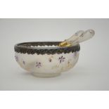 Victor Saglier: salad bowl in glass and silver-plated metal (11.5x23.5cm)