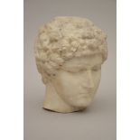 Neoclassical head of a man in marble (h29cm) (*)