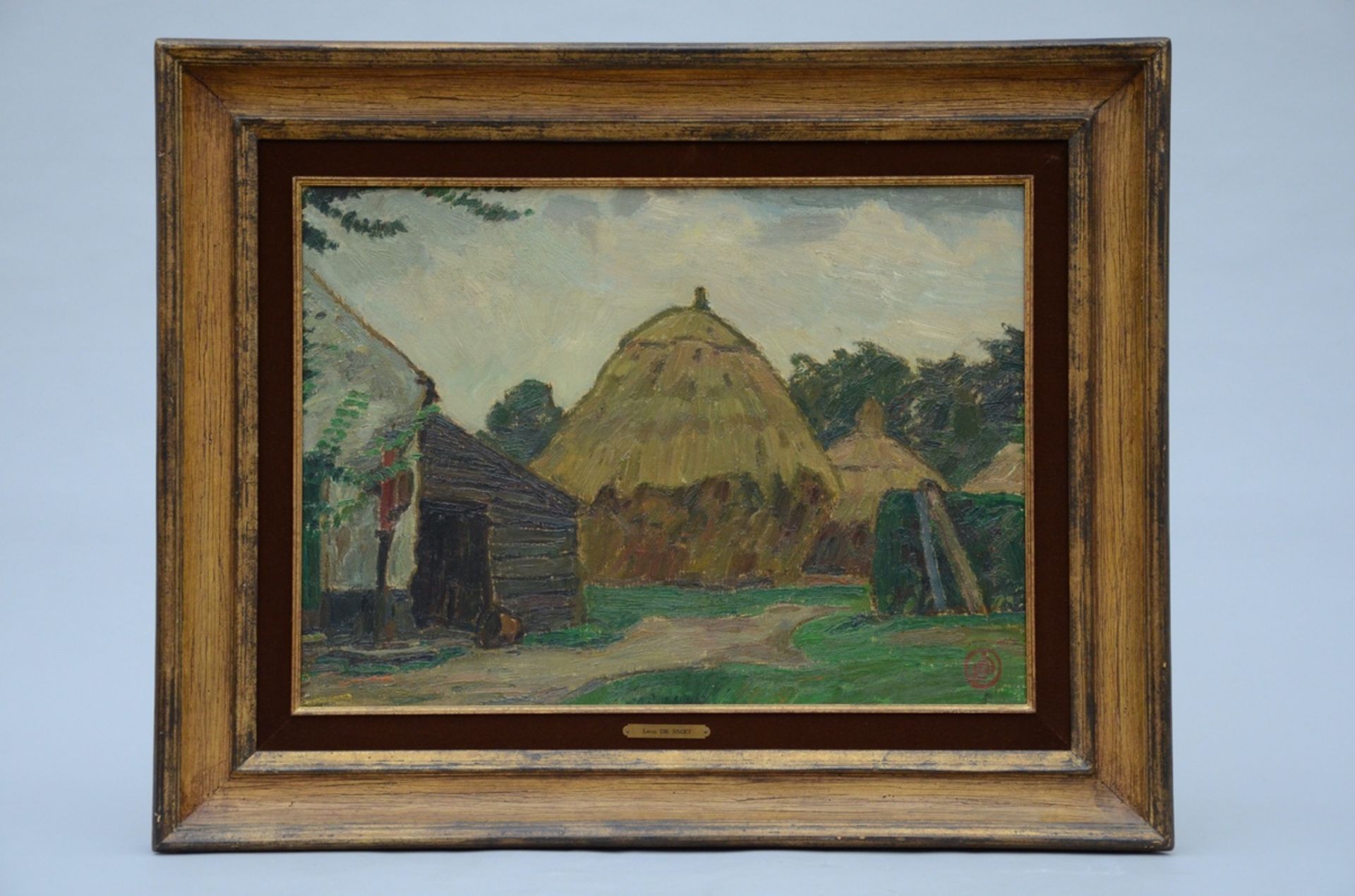 Leon De Smet: painting (o/c) 'haystack' (40.5x55.5cm) - Image 2 of 4