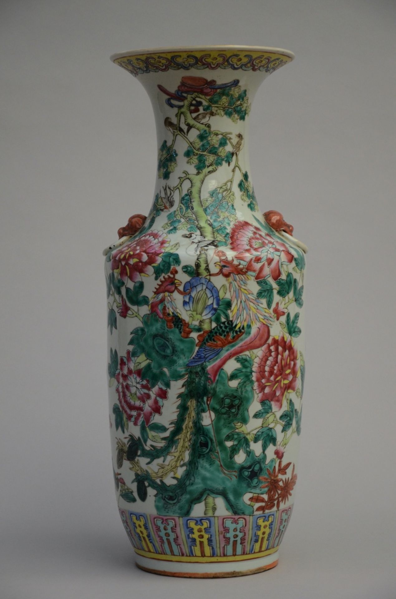 Chinese famille rose vase 'birds and flowers' (h60cm)