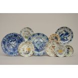 Lot: 10 plates in faience (from dia 16 to 34cm)