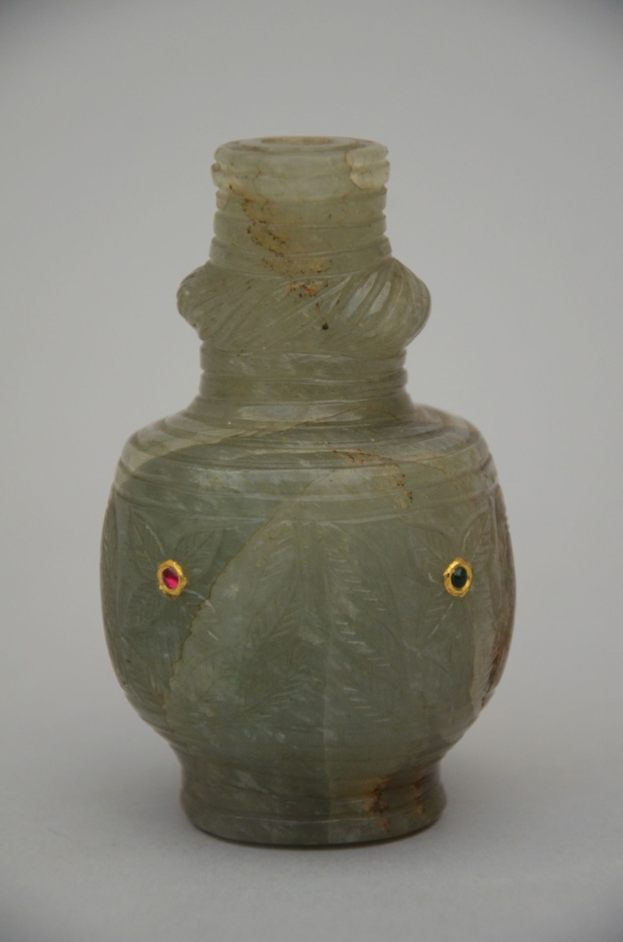 Mughal style jade snuff bottle (h9cm) - Image 2 of 5