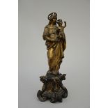 Gilded bronze 'Madonna with child' (33cm)