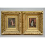A. Dupuis: deux peintures (h/p) 'ladies' (13x18cm)