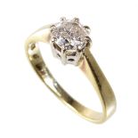 Ring, SOLITÄR, GG 585/000, 1 Brillant ca. 1,09 ct (eingraviert), w-p lll (D = 5,9 mm, extrem ...