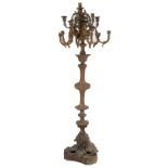 An Antique Continental Thirteen Branch Ornate Floor Standing Candelabra, Height approx. 160 cm