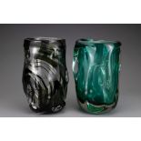 Two Vintage Whitefriars 'Knobbly' Art Glass Vases, height approx. 22cm each Both in a used but