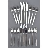 GEORG JENSEN Vintage Sterling Silver Cypress Pattern Flatware, circa 1960, designed by Tias