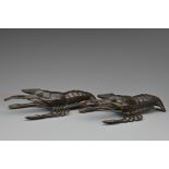 A pair of bronze models of crayfish. Each approx. 21cm length (2) Good overall condition with