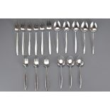 GEORG JENSEN Vintage Sterling Silver Cypress Pattern Flatware, circa 1960, designed by Tias