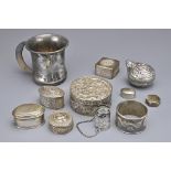 GROUP OF CHINESE SILVER AND OTHER MIXED METAL ITEMS 19/20TH CENTURY. Eleven items to include a