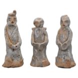 THREE CHINESE GLAZED STONEWARE FIGURES, SONG DYNASTY (960-1279). Unusual figures covered in a