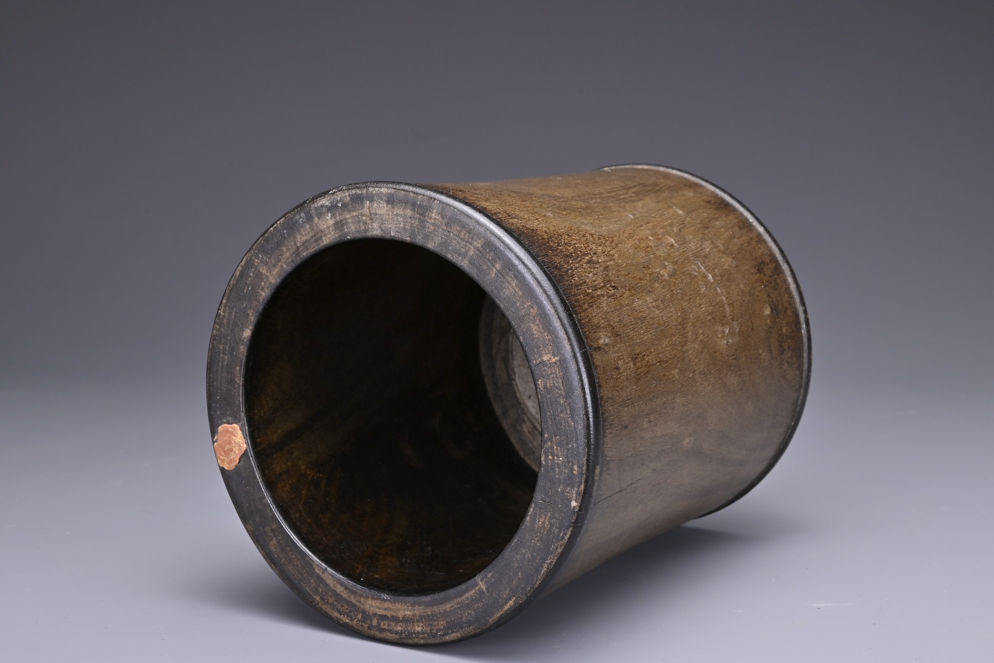 A CHINESE HARDWOOD BRUSH POT, BITONG, 19TH CENTURY. Of cylindrical form with slightly tapered - Image 4 of 5