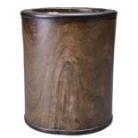 A CHINESE HARDWOOD BRUSH POT, BITONG, 19TH CENTURY. Of cylindrical form with slightly tapered