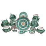 A CHINESE VINTAGE PORCELAIN PART DINNER SERVICE, EARLY 20TH CENTURY. Decorated with bok choy and
