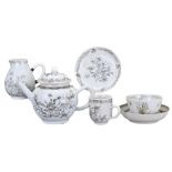 GROUP OF CHINESE ENCRE DE CHINE PORCELAIN, 18TH CENTURY. To include a teapot, milk jug, cup, bowl