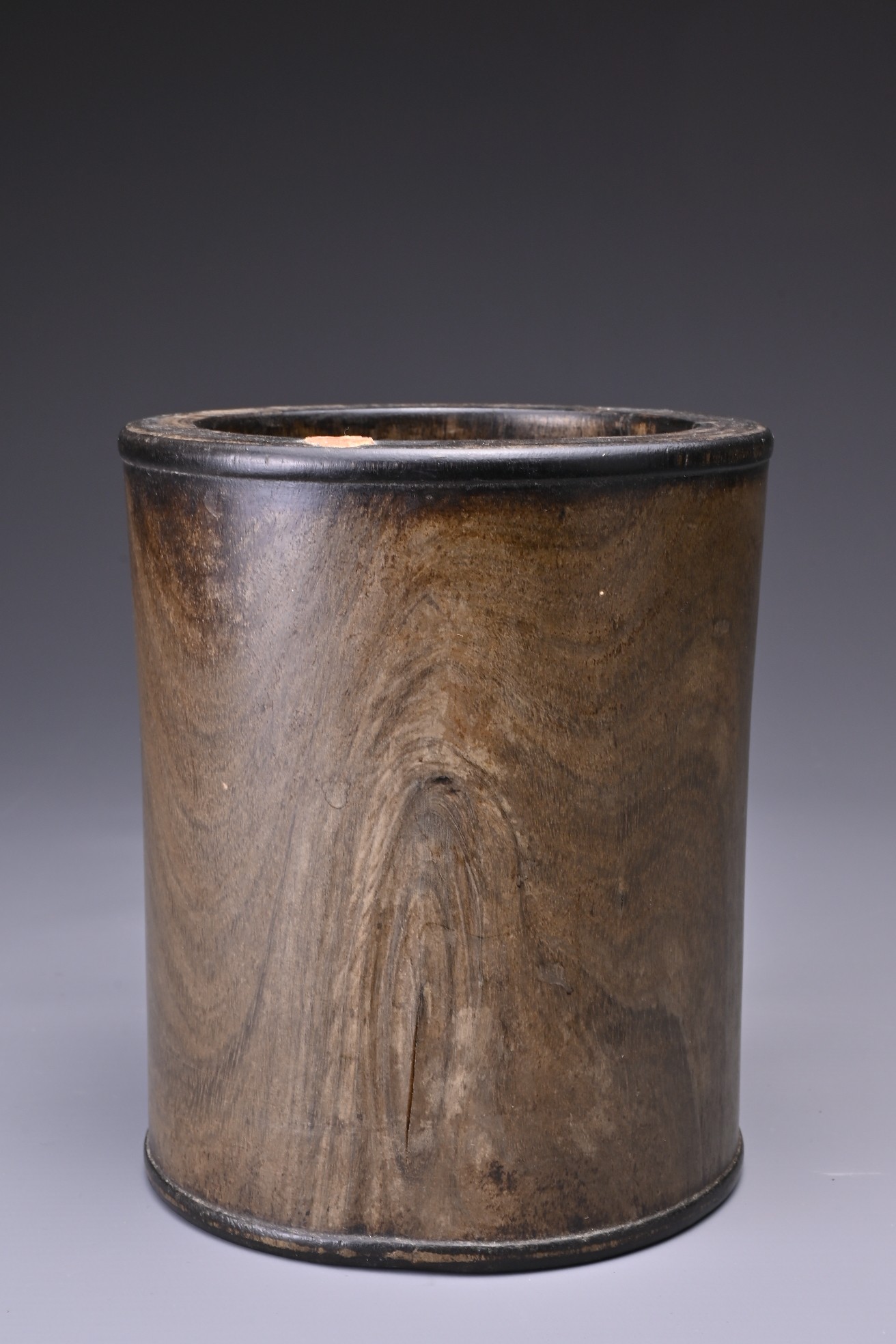 A CHINESE HARDWOOD BRUSH POT, BITONG, 19TH CENTURY. Of cylindrical form with slightly tapered - Image 2 of 5