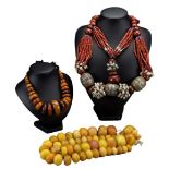 LARGE MOROCCAN BERBER TRIBAL NECKLACE WITH TWO OTHERS