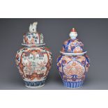 TWO JAPANESE IMARI VASES AND COVERS, 19TH CENTURY