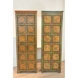 A PAIR OF CHINESE SINO TIBETAN TALL CABINETS, 20TH CENTURY