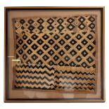A FRAMED AFRICAN EMBROIDERY, POSSIBLY CONGOLESE, 20TH CENTURY