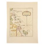 AN ANTIQUE PRINTED MAP BY J. N. BELLIN, Paris 1764. CARTE DES ISLES QUI SONT A ENTREE DE LA