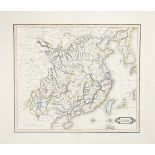 ANTIQUE PRINTED MAP BY W. LIZARS 'CHINA' Edinburgh c1842. Steel plate Original outline colour. An