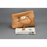 MULBERRY BAYSWATER PADLOCK LEATHER HANDBAG. Tan leather. Serial number 5188677. With dust bag.