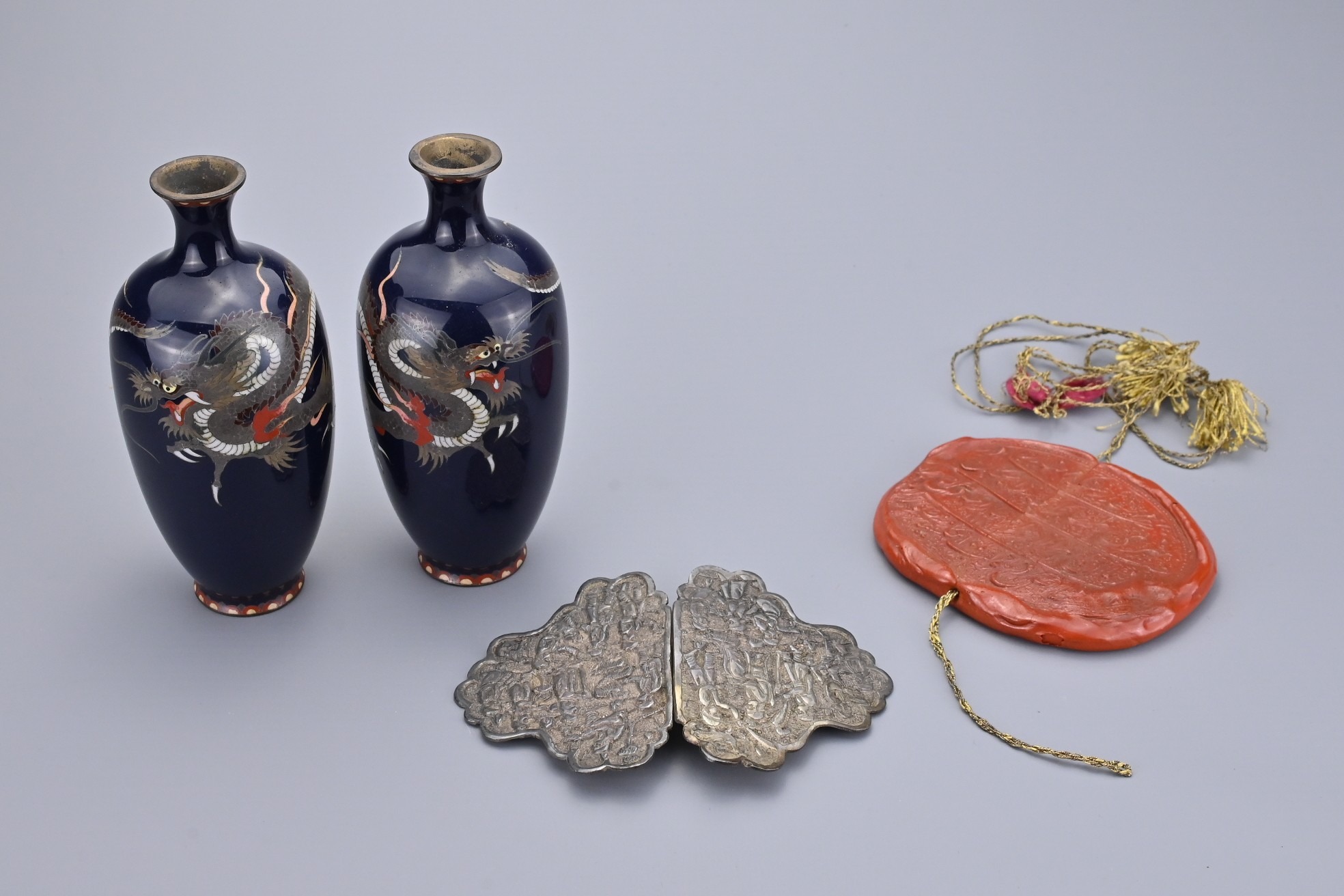 A GROUP OF JAPANESE, INDIAN, MIDDLE-EASTERN ITEMS, 19/20TH CENTURY. Comprising a pair of Japanese