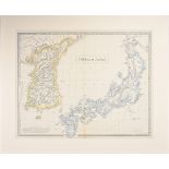 ANTIQUE PRINTED MAP BY G. PHILIP COREA AND JAPAN London c. 1859. Lithograph, original Colour. This