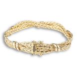 AN ITALIAN VINTAGE 9CT GOLD BRACELET, BERV UNOAERRE. Chain bracelet with push clasp and safety
