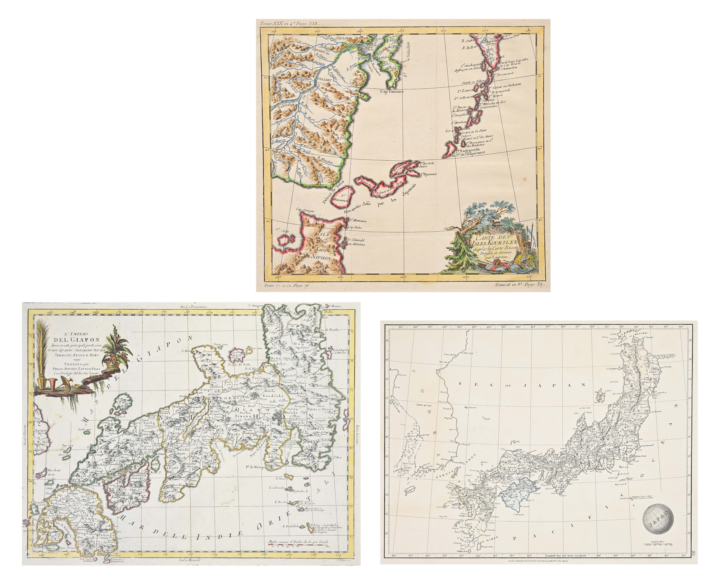 THREE LATE 18TH – EARLY 19TH CENTURY PRINTED MAPS