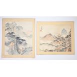 TWO CHINESE WATERCOLOURS ON PAPER, 19/20TH CENTURY. Landscape scenes each signed with red seal