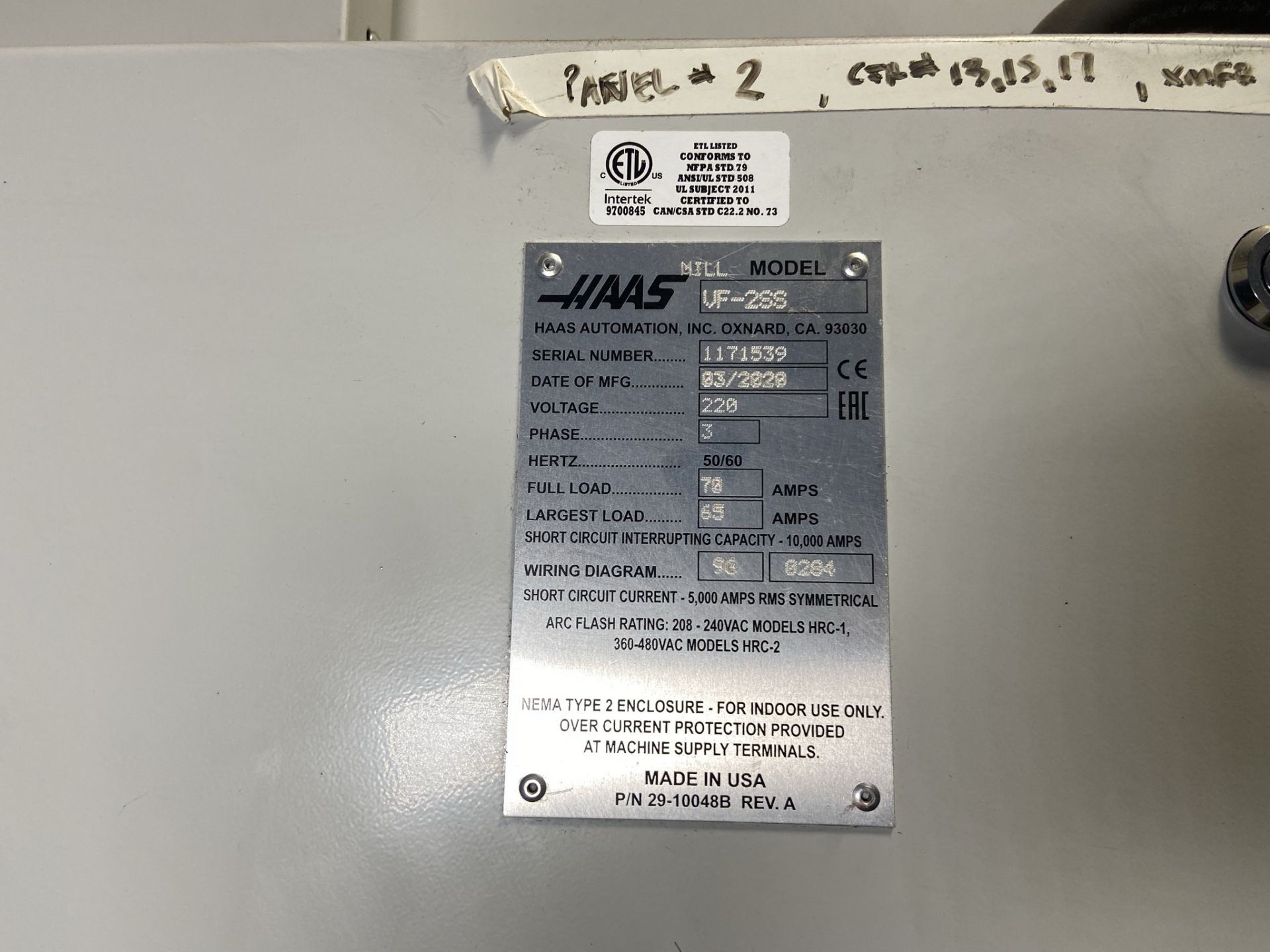 2020 HAAS VF-2SS 4-Axis CNC Vertical Machining Center - Image 12 of 12