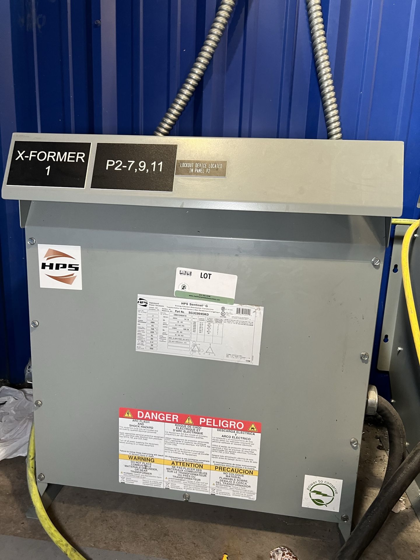 HPS Sentinnel G PHASE 3 480V Transformer