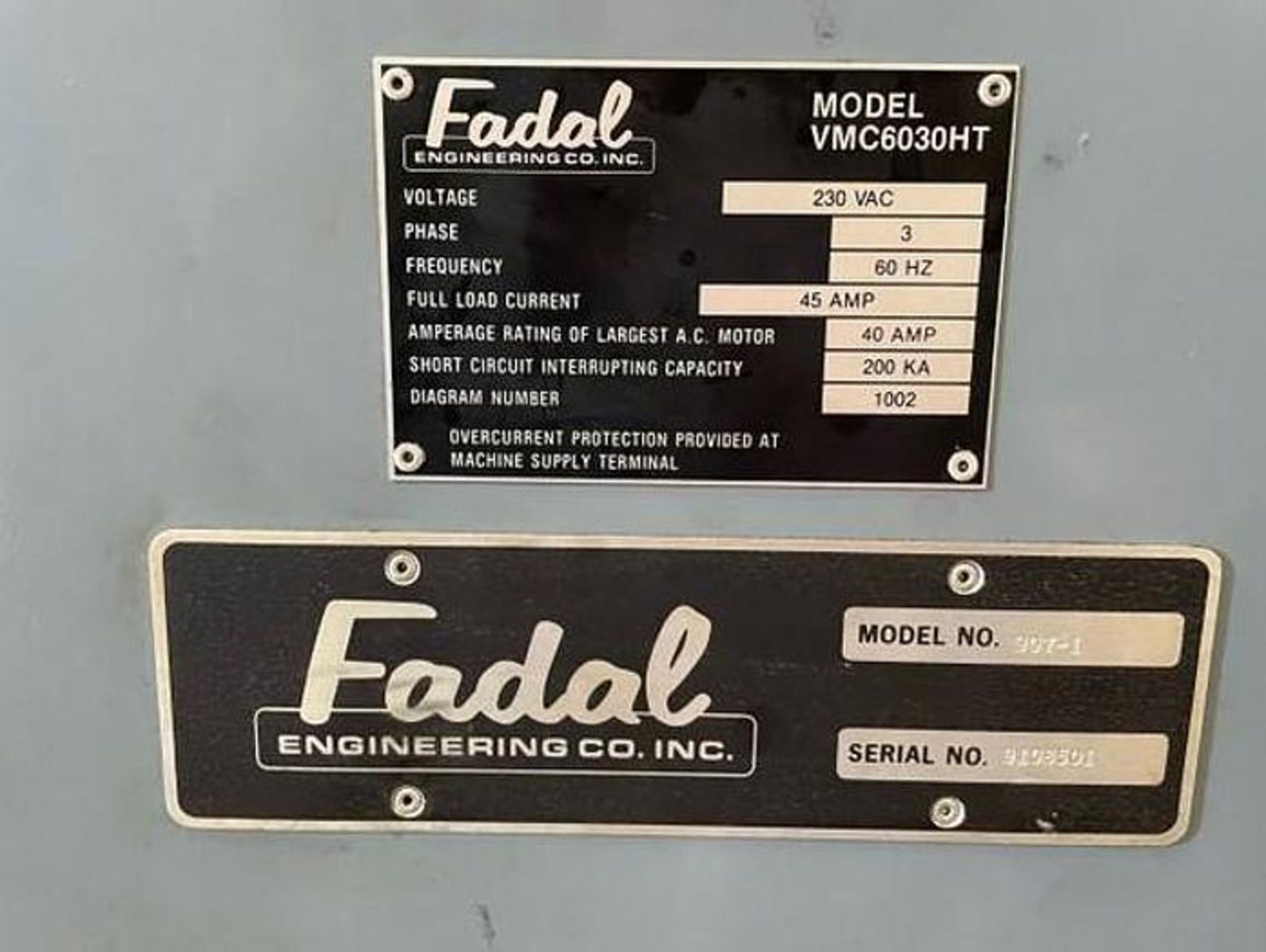 1991 FADAL VMC 6030HT CNC Vertical Machining Center - Image 9 of 9