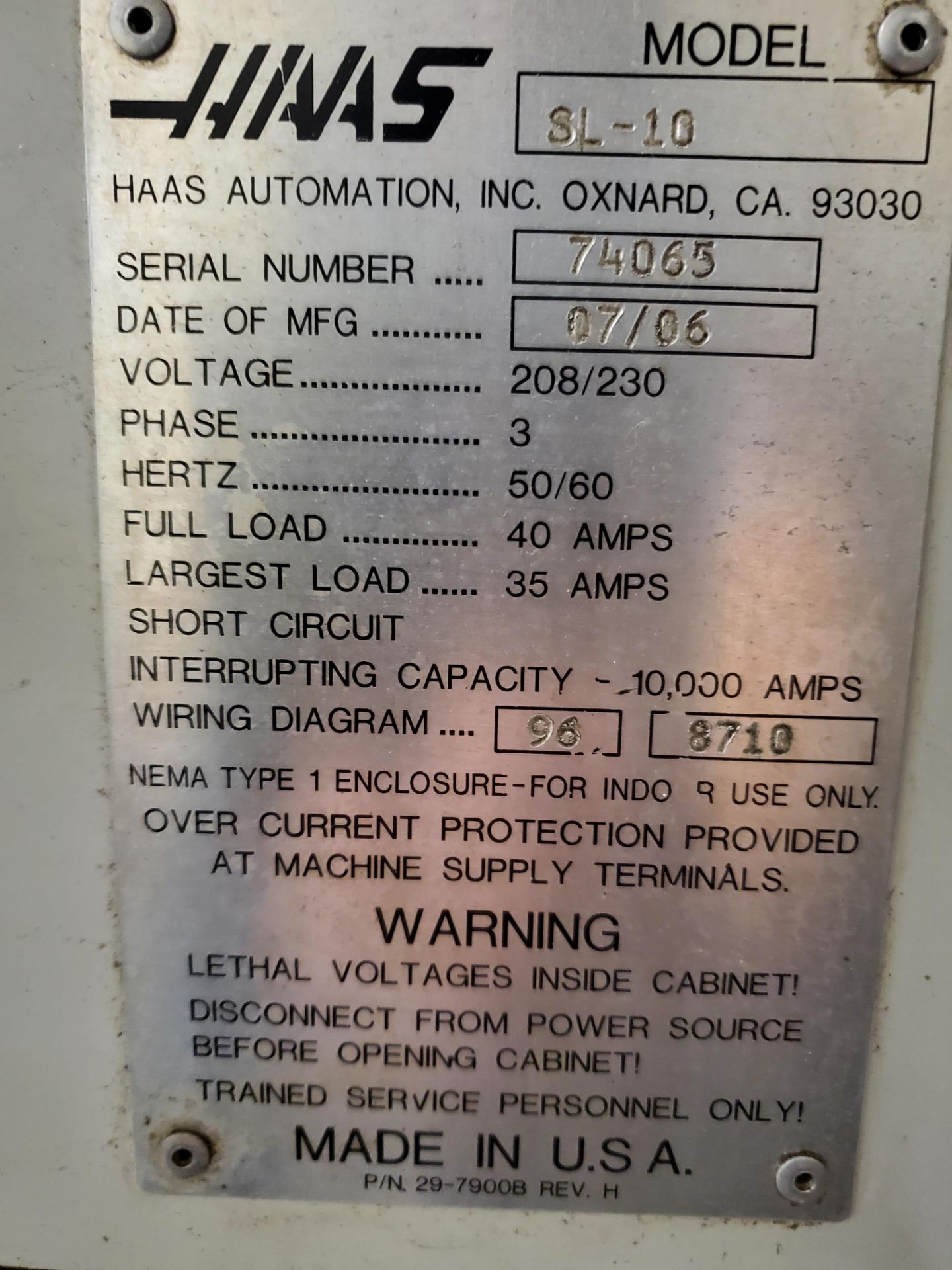 2006 HAAS SL-10 CNC Lathe - Image 9 of 9