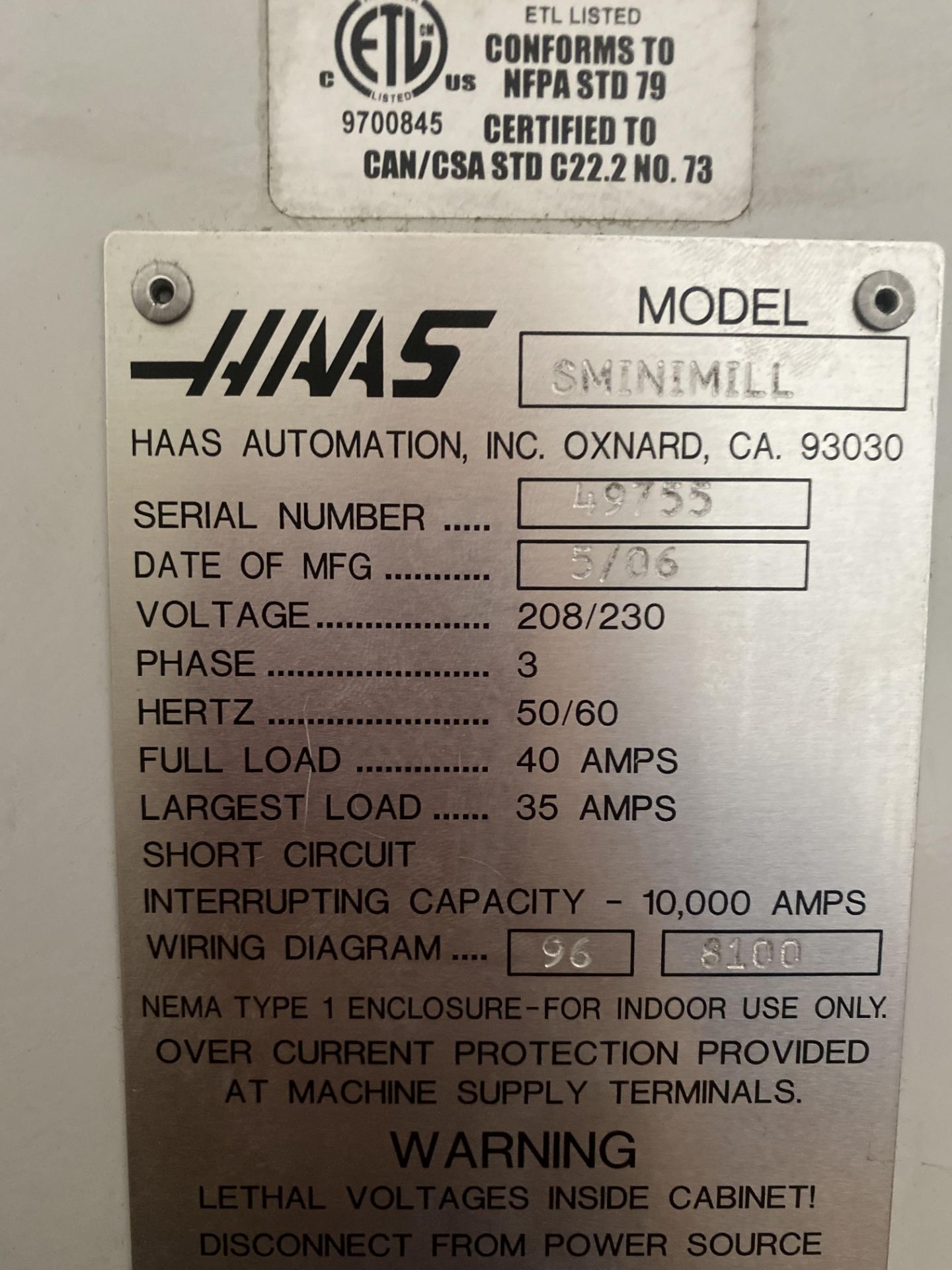 2006 HAAS Super Mini Mill CNC Vertical Machining Center - Image 10 of 10