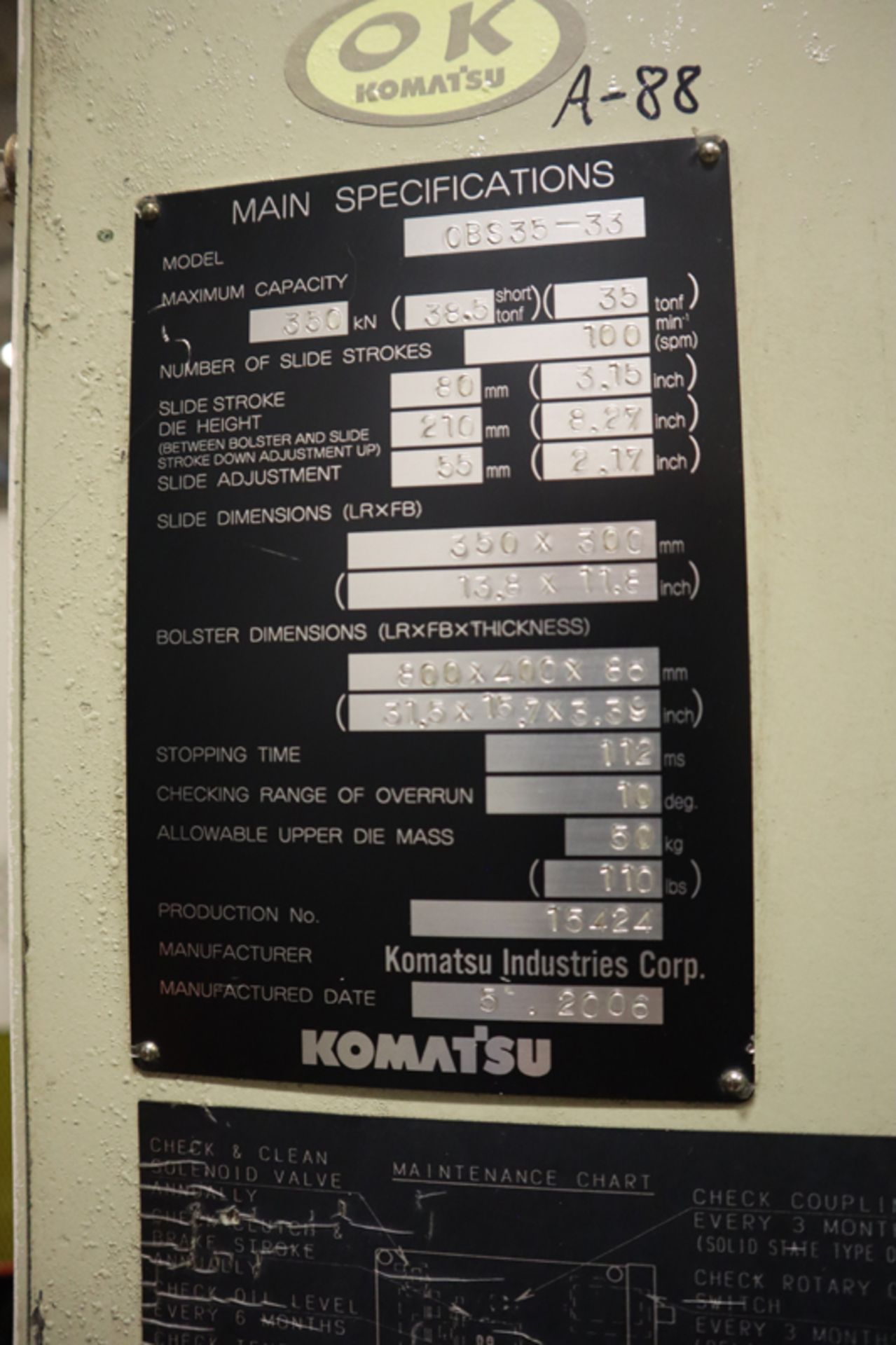 Komatsu OBS 35-33 (2006) - Image 3 of 8