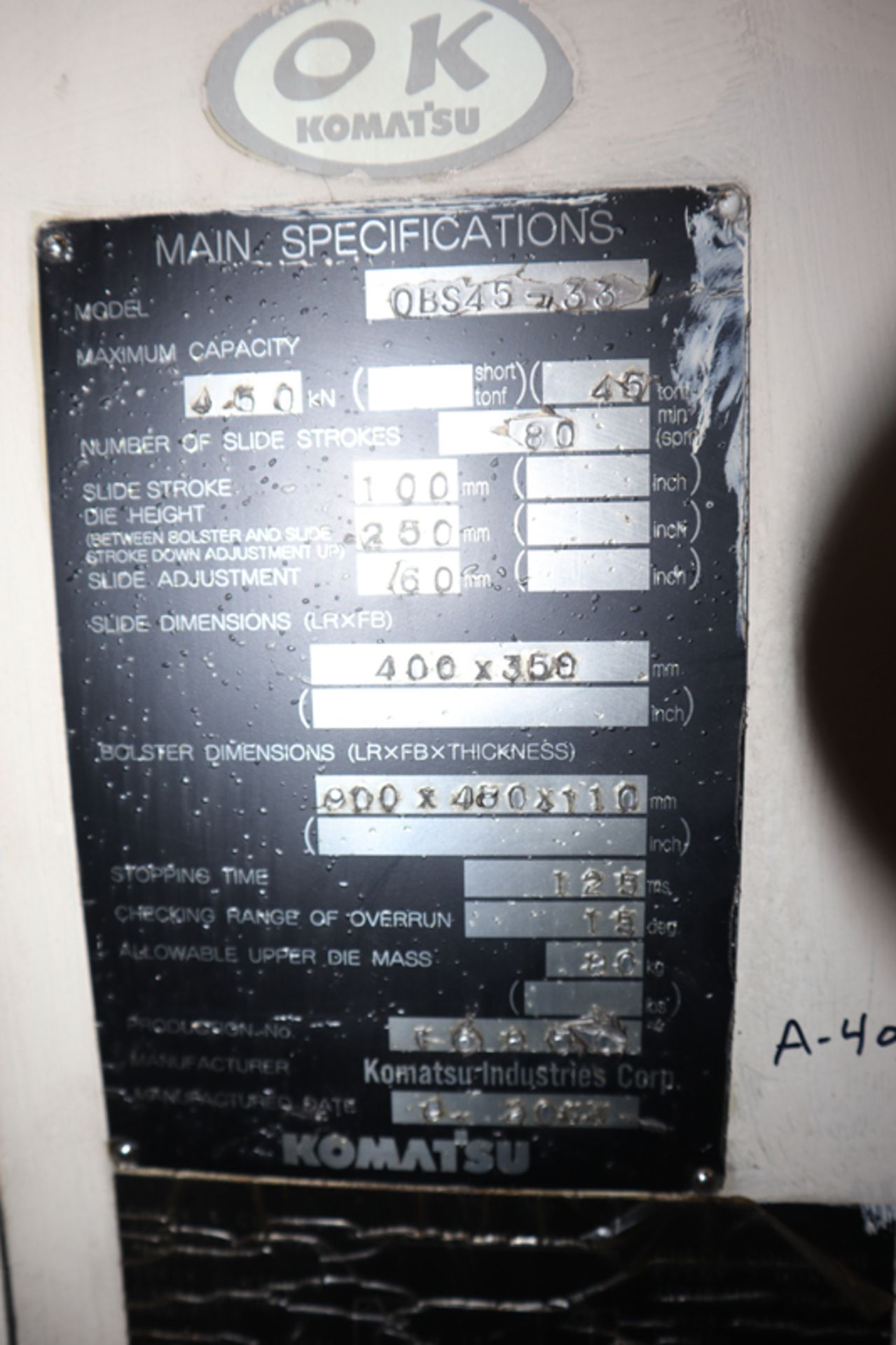 Komatsu OBS 45-3 (2003) - Image 4 of 11