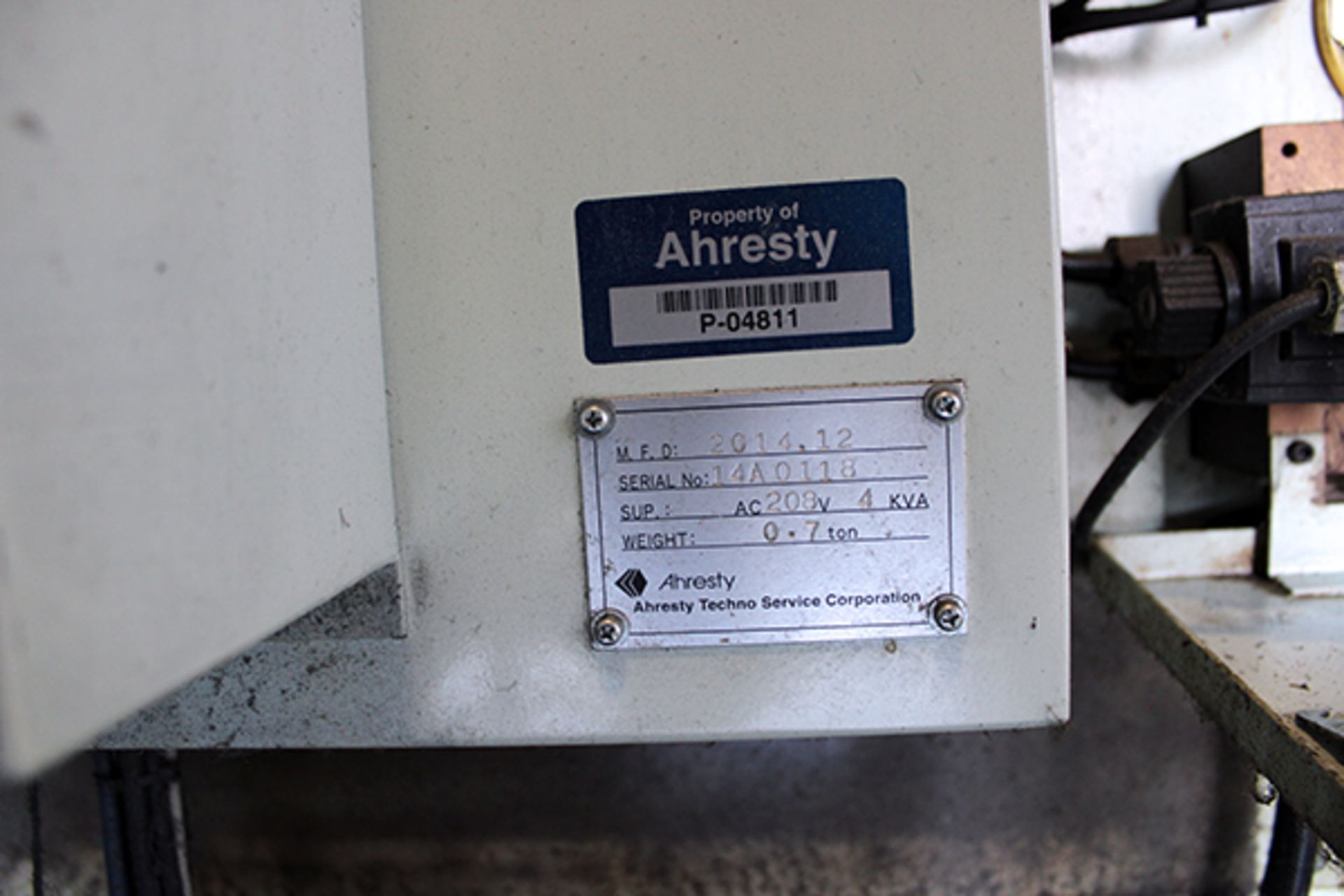 Ahresty 0.7 Ton Quality Assurance Machine (2014) - Image 11 of 12